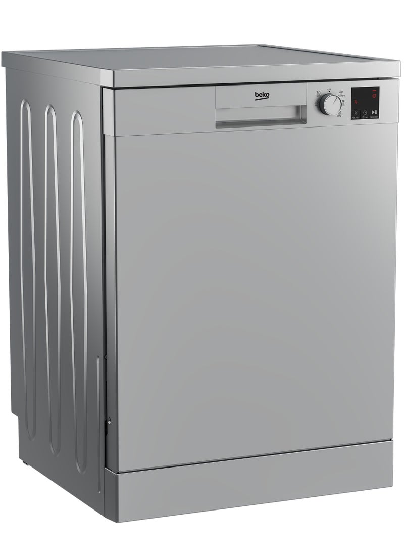 بيكو Free-Standing Dishwasher - 13 Place Settings - 5 Program 60 cm Full Size - Stainless Steel - Time Delay - Half Load DVN05322S Silver  - Image 2