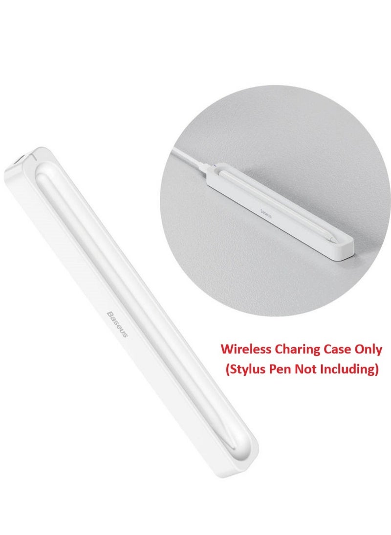 Baseus Wireless Stylus Charging Case Compatible with Apple Pencil 2, Includes Simple Series Type-C 3A Charging Cable (0.3m) - Sleek and Stylish Design for Convenient Stylus Storage and Fast Charging, Perfect for Artists, Students, and Professionals on the Go White  - Image 1