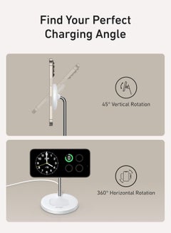 Anker Upgraded MagSafe Compatible Charger Stand, MagGo 2-in-1 Charging Station, Qi2 Certified 15W Wireless Charger Stand, for iPhone 16/15/14/13/12, AirPods Pro (No AC Adapter) White White  - Image 4