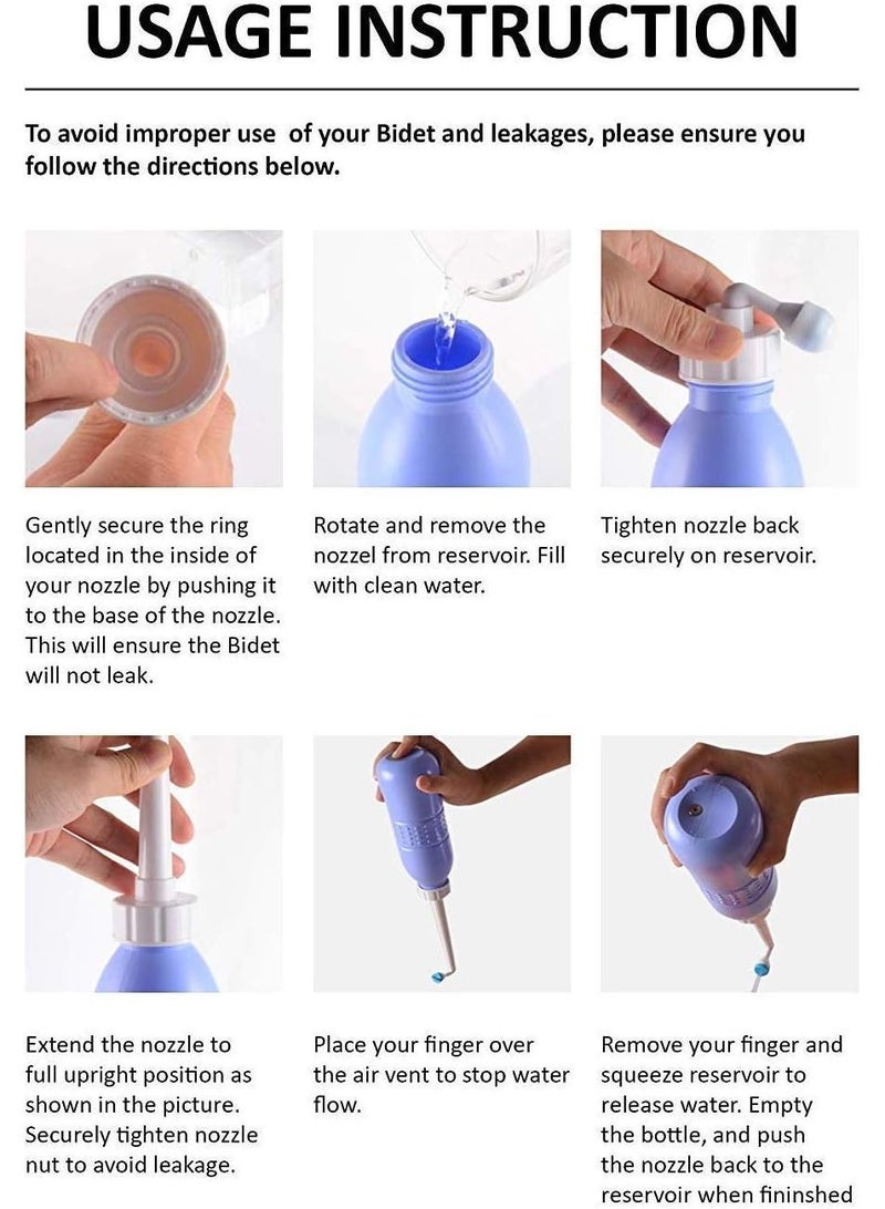 Home Care - Home Care Large Portable Bidet Bottle with Extended Nozzle – 650ml Travel Bidet for Effortless Personal Cleansing and Hygiene Blue - Image 1