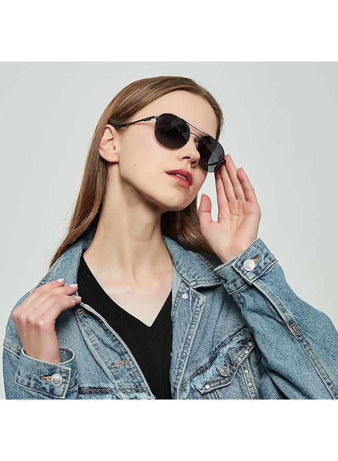 لي كوبر Polarized Sunglasses Black Frame Gradient Grey Lens - 50 mm Lens - LC1035C02 - Image 5