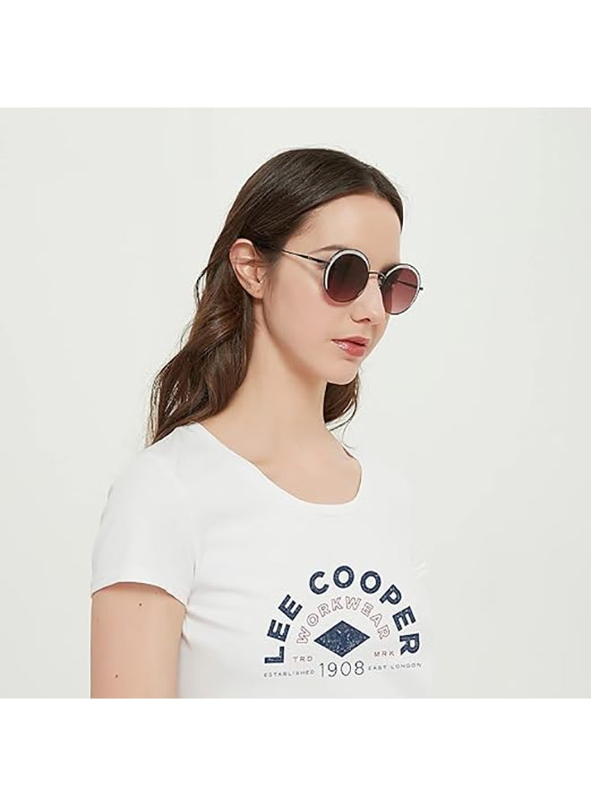 Lee Cooper Women's Polarized Sunglasses GUN Frame GRAD PINK Lens - 52mm Lens - LC1014C03  - Image 5