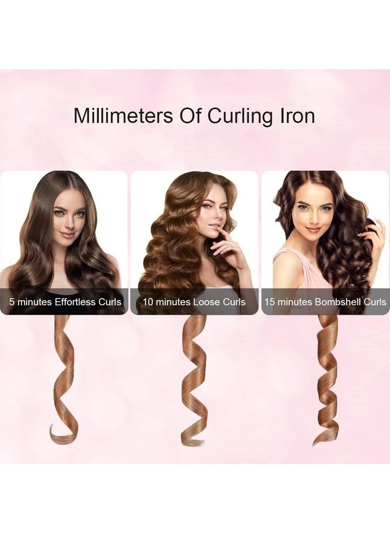 ريبون RE-2082 Pink Auto Hair Curler Automatic Curling Iron Wand 1 inch Ceramic Barrel with 5 Adjustable Temp up to 450℉ Anti-Stuck for Styling  - Image 5
