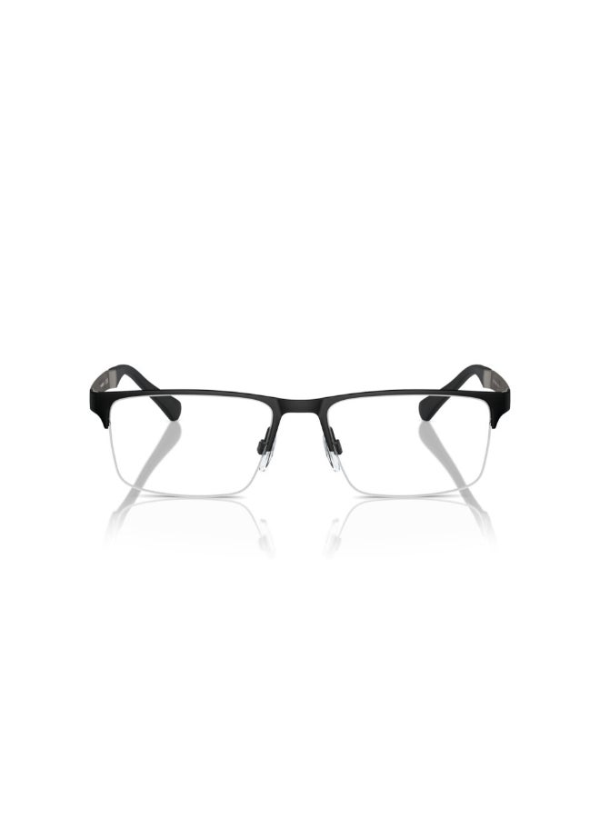 امبوريو ارماني إطارات نظارات بلاستيكية مستطيلة الشكل للجنسين 3001 - حجم العدسة: 55 مم - أسود غير لامع - Image 4