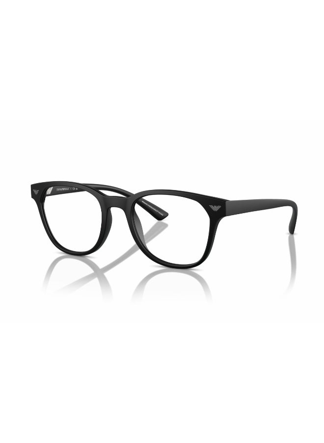 EMPORIO ARMANI Unisex Round Shape Plastic Eyeglass Frames 5001 - Lens Size: 50 Mm - Matte Black - Image 1