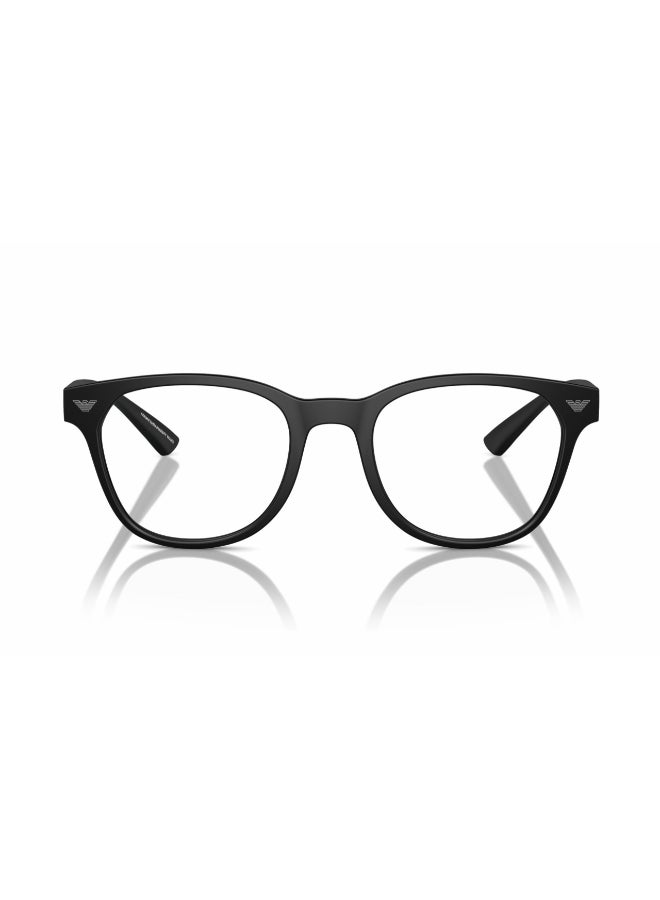 EMPORIO ARMANI Unisex Round Shape Plastic Eyeglass Frames 5001 - Lens Size: 50 Mm - Matte Black - Image 3