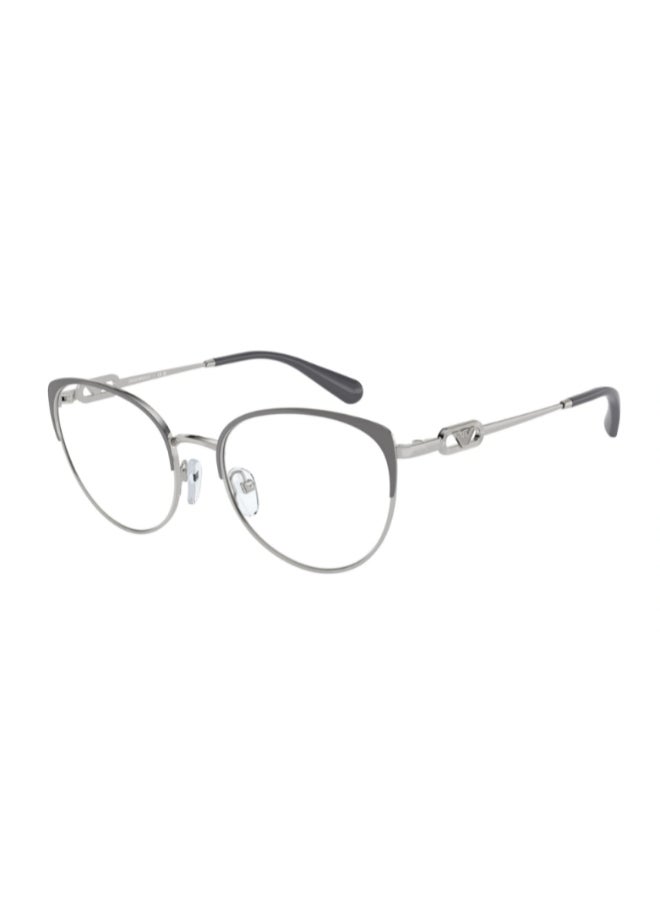 EMPORIO ARMANI Unisex Cat Eye Shape Plastic Eyeglass Frames 3370 - Lens Size: 51 Mm - Shiny Silver/Grey - Image 1