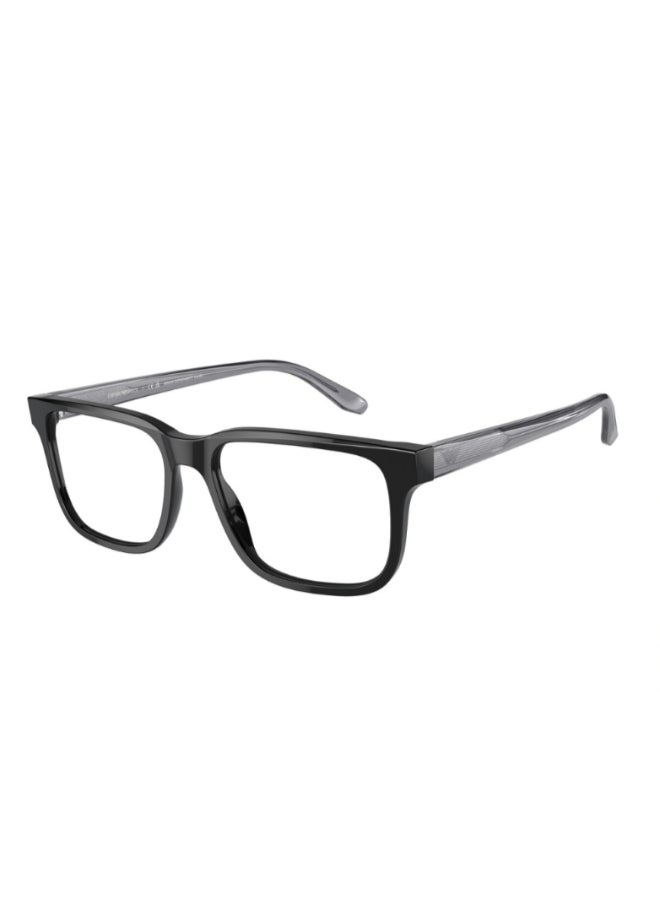 EMPORIO ARMANI Unisex Rectangular Shape Plastic Eyeglass Frames 5017 - Lens Size: 53 Mm - Black - Image 1