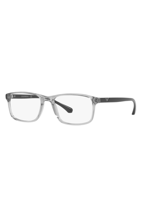 Unisex Rectangular Shape Plastic Eyeglass Frames 5029 - Lens Size: 53 Mm - Transparent Grey