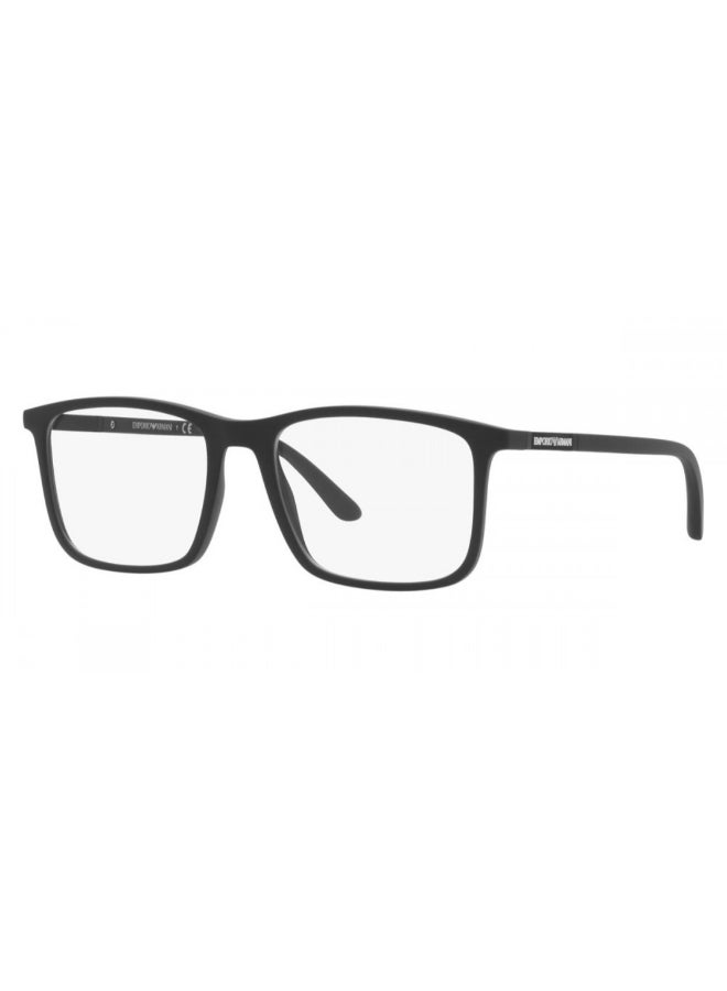 امبوريو ارماني - Unisex Square Shape Plastic Eyeglass Frames 5001 - Lens Size: 54 Mm - Matte Black - Image 1