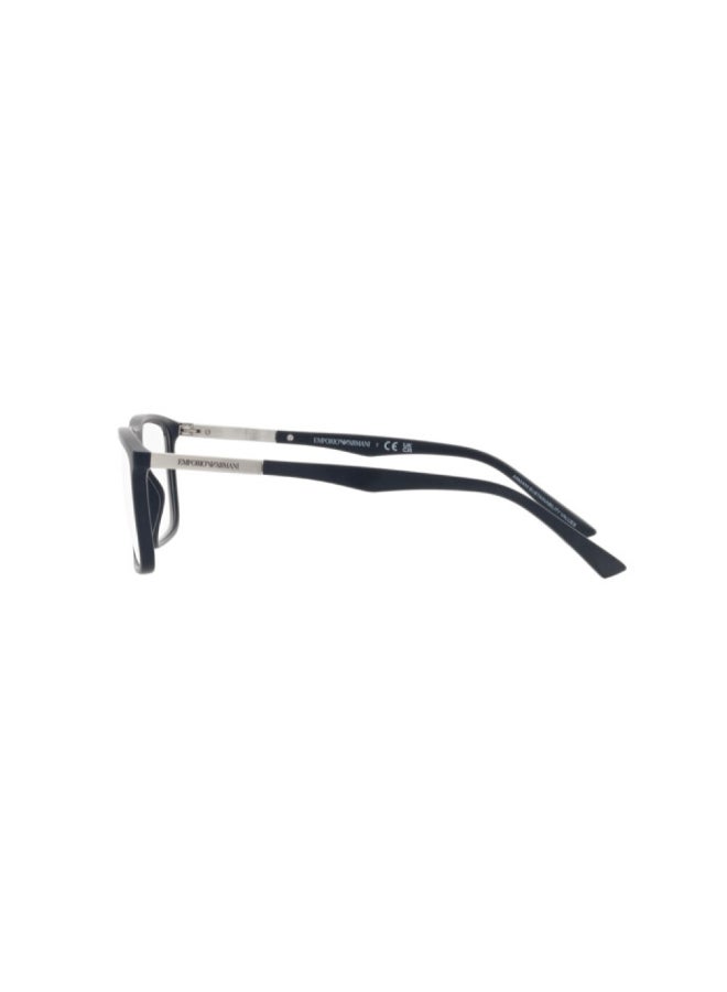EMPORIO ARMANI Unisex Rectangular Shape Plastic Eyeglass Frames 5088 - Lens Size: 54 Mm - Matte Blue - Image 2