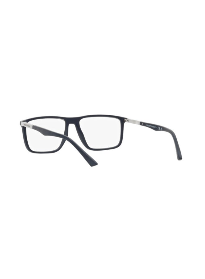 EMPORIO ARMANI Unisex Rectangular Shape Plastic Eyeglass Frames 5088 - Lens Size: 54 Mm - Matte Blue - Image 3