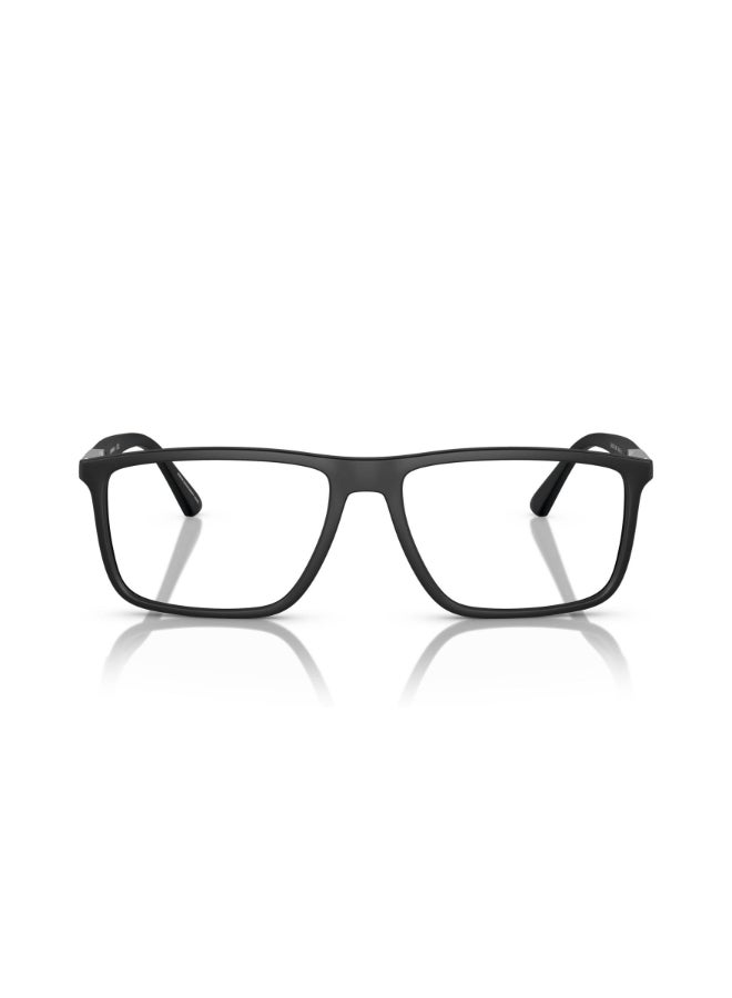 EMPORIO ARMANI Unisex Rectangular Shape Plastic Eyeglass Frames 5001 - Lens Size: 54 Mm - Matte Black - Image 3
