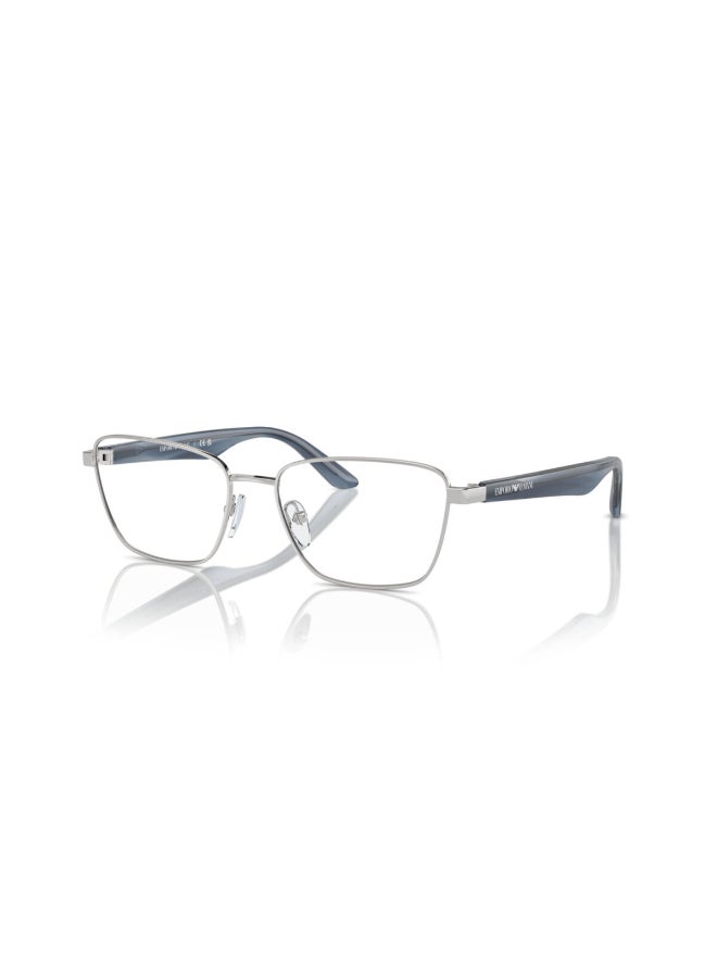 امبوريو ارماني إطارات نظارات بلاستيكية مستطيلة الشكل للجنسين 3015 - حجم العدسة: 52 مم - فضي لامع - Image 1