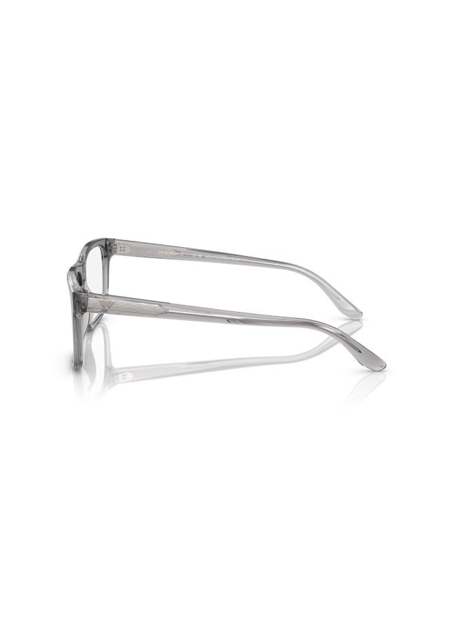 EMPORIO ARMANI Men's Rectangular Shape Plastic Eyeglass Frames 5075 - Lens Size: 53 Mm - Shiney Treansparent Grey - Image 2