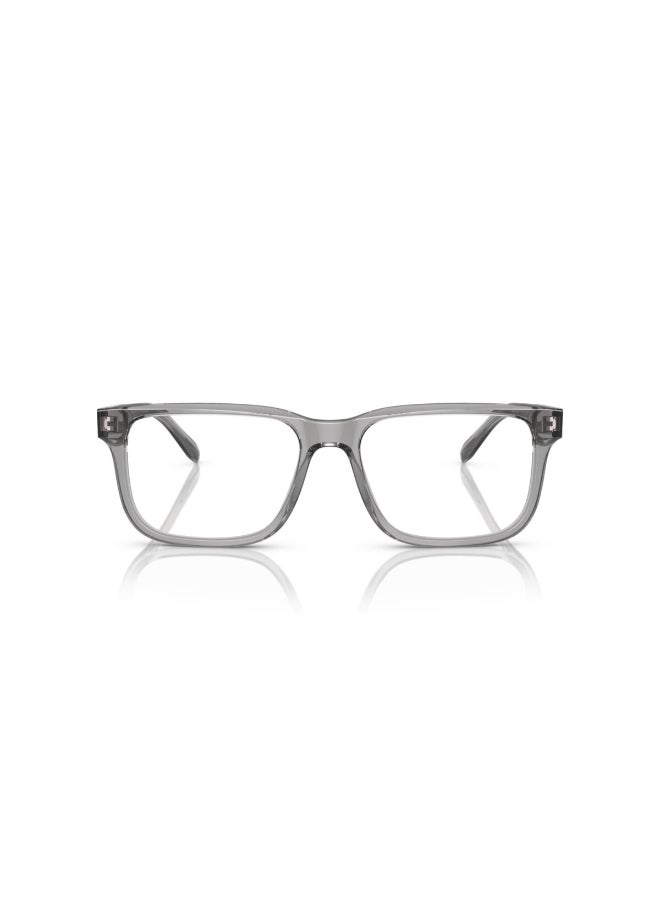 EMPORIO ARMANI Men's Rectangular Shape Plastic Eyeglass Frames 5075 - Lens Size: 53 Mm - Shiney Treansparent Grey - Image 4