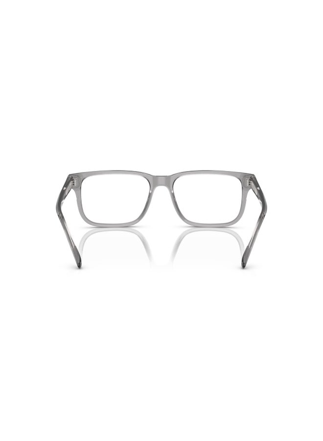 EMPORIO ARMANI Men's Rectangular Shape Plastic Eyeglass Frames 5075 - Lens Size: 53 Mm - Shiney Treansparent Grey - Image 3