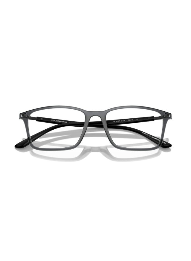 امبوريو ارماني - Men's Rectangular Shape Plastic Eyeglass Frames 6106 - Lens Size: 53 Mm - Shiney Treansparent Black - Image 1