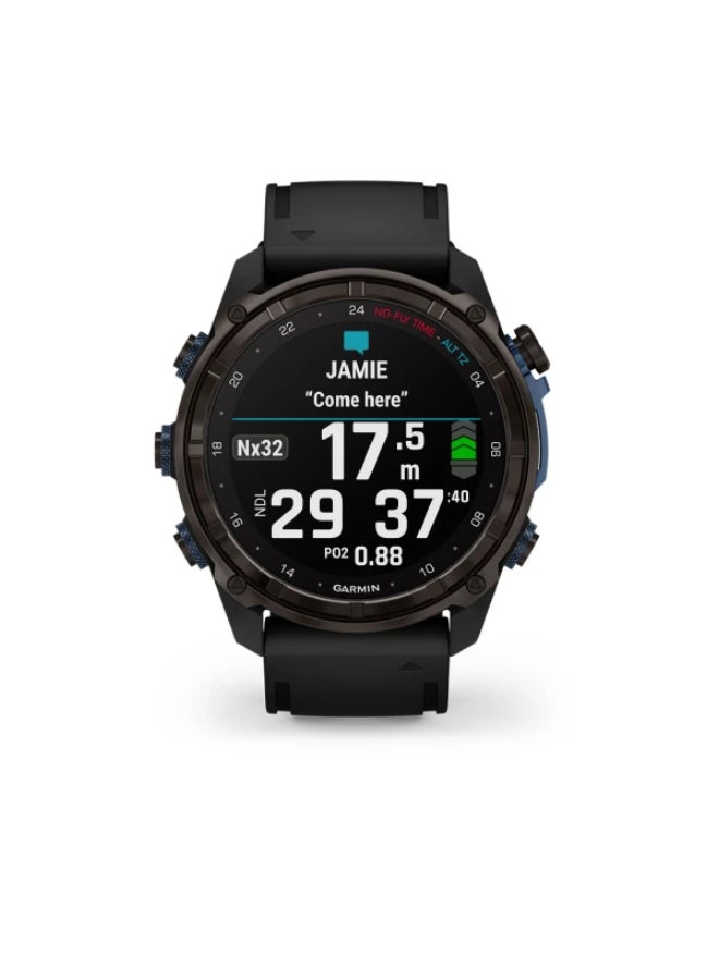 GARMIN - Descent Mk3I  - 51 Mm - Up To 25  Days Of Battery Life - 1.4" Inch Amoled Display, Scratch Resistant, Sapphire Crystal, Heart Rate Monitor, Stress Tracking, Dive Features, Advanced Gps Features, Ios And Android Compatible Black - Image 1