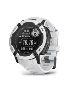 GARMIN Instinct 2X Solar - 50 Mm - Up To 40 Days Of Battery Life - 1.1" Inch Monochrome Display, Scratch Resistant, Power Glass, Heart Rate Monitor, Stress Tracking, Solar Charging, Built In Led Flashlight, Ios And Android Compatible Whitestone  - Image 1