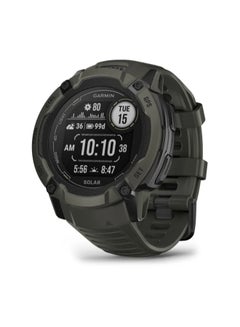 GARMIN Instinct 2X Solar - 50 Mm - Up To 40 Days Of Battery Life - 1.1" Inch Monochrome Display, Scratch Resistant, Power Glass, Heart Rate Monitor, Stress Tracking, Solar Charging, Built In Led Flashlight, Ios And Android Compatible Moss  - Image 1