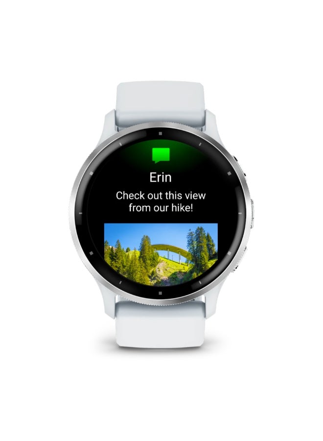 GARMIN - Venu 3 - 45 Mm - Up To 14 Days Of Battery Life - 1.4" Inch Amoled Display, Scratch Resistant, Corning Gorilla Glass 3, Heart Rate Monitor, Stress Tracking, Built In Sports App, Built In Microphone, Ios And Android Compatible Silver - Image 1