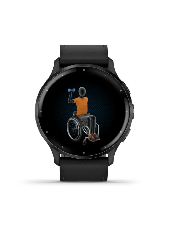 GARMIN Venu 3 - 45 Mm - Up To 14 Days Of Battery Life - 1.4" Inch Amoled Display, Scratch Resistant, Corning Gorilla Glass 3, Heart Rate Monitor, Stress Tracking, Built In Sports App, Built In Microphone, Ios And Android Compatible Black  - Image 3