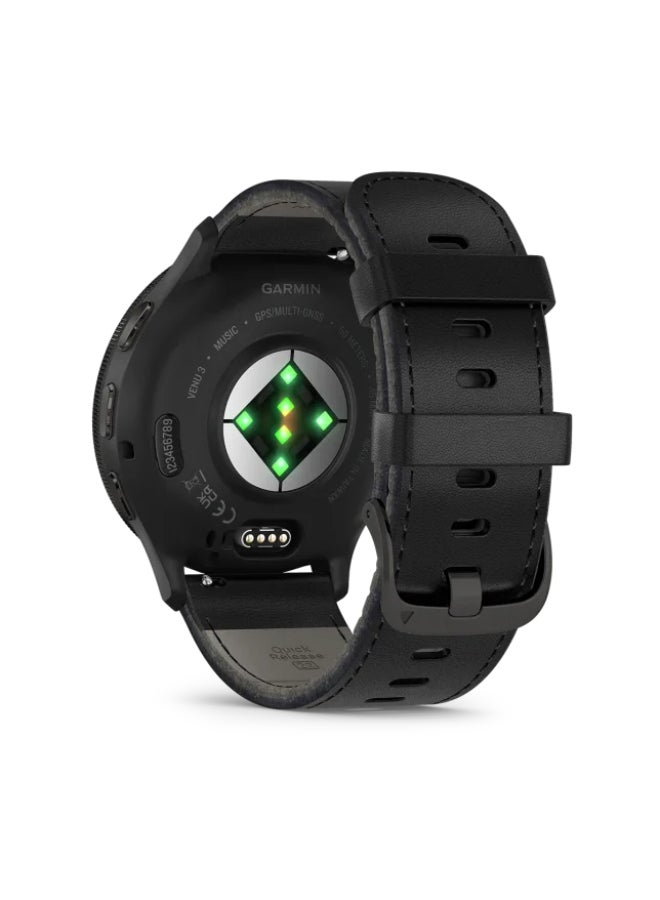 GARMIN Venu 3 - 45 Mm - Up To 14 Days Of Battery Life - 1.4" Inch Amoled Display, Scratch Resistant, Corning Gorilla Glass 3, Heart Rate Monitor, Stress Tracking, Built In Sports App, Built In Microphone, Ios And Android Compatible Black  - Image 4