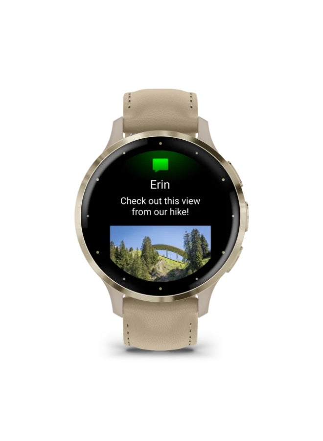 GARMIN - Venu 3S - 41 Mm - Up To 10 Days Of Battery Life - 1.2" Inch Amoled Display, Scratch Resistant, Corning® Gorilla® Glass 3, Heart Rate Monitor, Stress Tracking, Built In Sports App, Built In Microphone, Ios And Android Compatible Soft Gold - Image 1