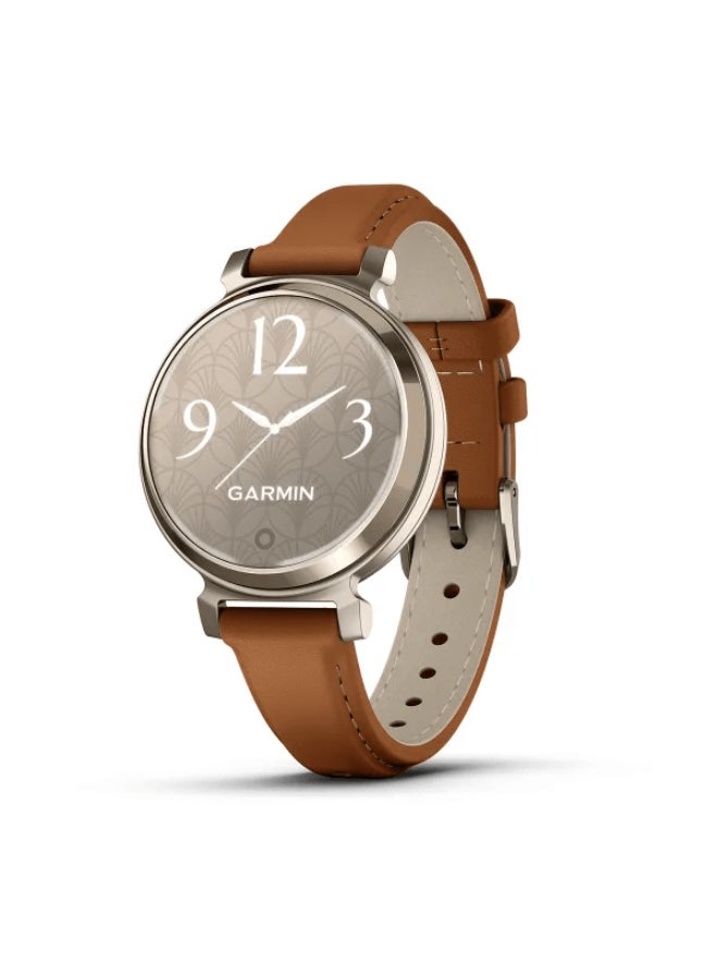 GARMIN - Lily 2 Classic - 35.4Mm - Up To 5 Days Of Battery Life - 0.84" Inch Lcd Display , Corning Gorilla Glass 3, Heart Rate Monitor, Stress Tracking, Smart Notification, Tap To Pay, Ios And Android Compatible Cream Gold - Image 1