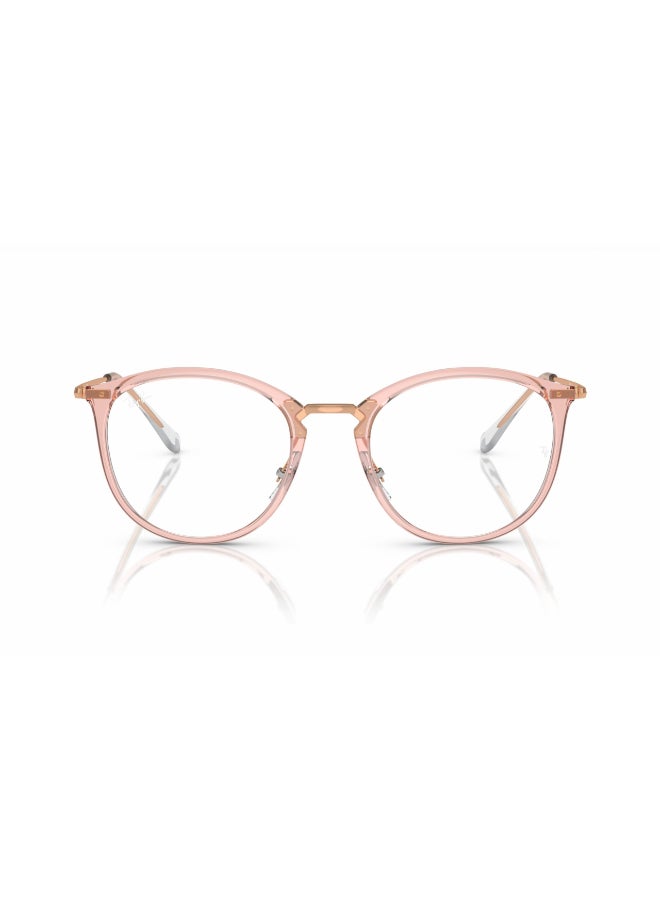 Ray-Ban Women's Round Shape Plastic Eyeglass Frames 8335 - Lens Size: 51 Mm - Transparent Pink - Image 3