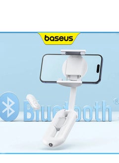 Dual-Support Magnetic Selfie Stick with Clip and Bluetooth Remote Control, Compatible with iPhone 16 Pro Max/Plus, iPhone 15 Series, Samsung S24/S23/S22, and Most Mobile Devices, Versatile, Compact, Adjustable, Perfect for Selfies and Group Shots White
