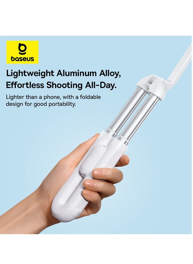 بيسوس - Dual-Support Magnetic Selfie Stick with Clip and Bluetooth Remote Control, Compatible with iPhone 16 Pro Max/Plus, iPhone 15 Series, Samsung S24/S23/S22, and Most Mobile Devices, Versatile, Compact, Adjustable, Perfect for Selfies and Group Shots White - Image 1