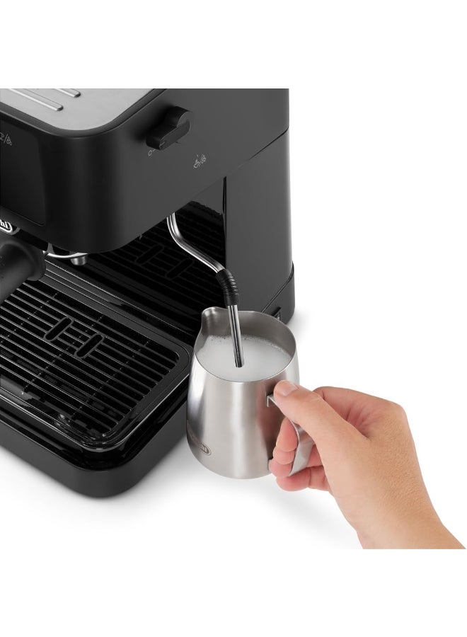 De'Longhi Stilosa Manual Espresso Maker, 15 Bar Pump, Built-to-Last Stainless-Steel Boiler, Manual Milk Frother 1 L 1100 W EC235.BK Black - Image 5