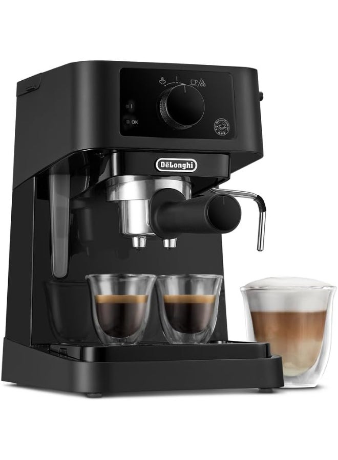 De'Longhi Stilosa Manual Espresso Maker, 15 Bar Pump, Built-to-Last Stainless-Steel Boiler, Manual Milk Frother 1 L 1100 W EC235.BK Black - Image 2
