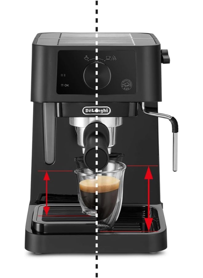 De'Longhi Stilosa Manual Espresso Maker, 15 Bar Pump, Built-to-Last Stainless-Steel Boiler, Manual Milk Frother 1 L 1100 W EC235.BK Black - Image 3