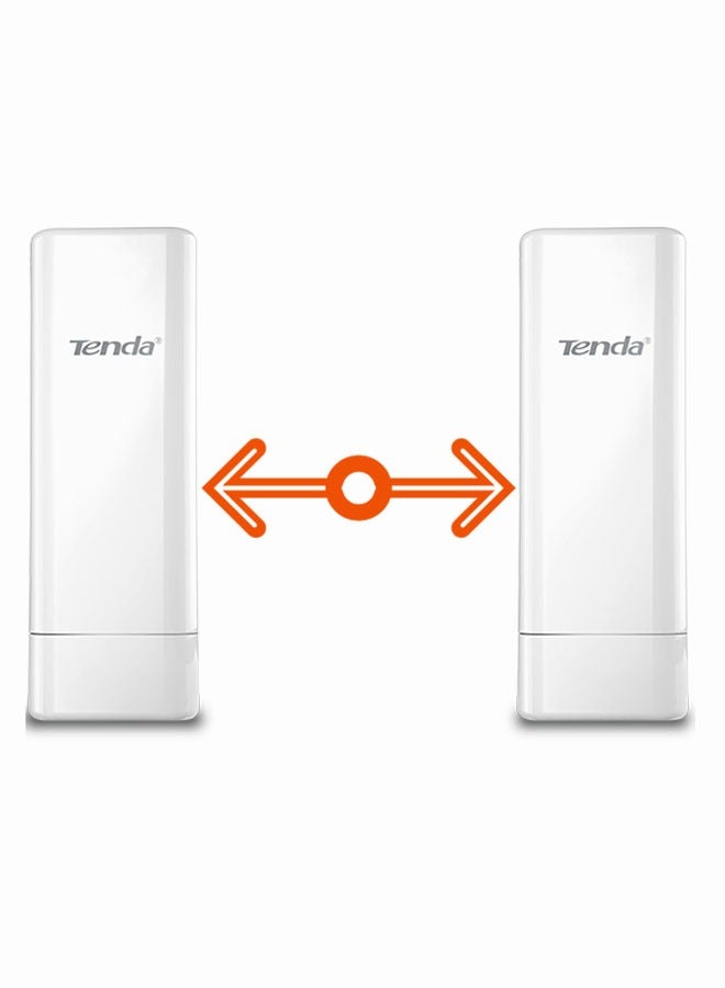 Tenda - O3 5km Point to Point Outdoor CPE Access Point Wi-Fi 2.4GHz 11N 150Mbps, 2 * 10 / 100Mbps Ethernet Port, Passive PoE, IP64 Waterproof Enclosure, 6000V Lightning Protection(O3 3Pcs) White O3 Pairs(3pcs) - Image 1