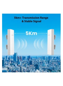 Tenda O3 5km Point to Point Outdoor CPE Access Point Wi-Fi 2.4GHz 11N 150Mbps, 2 * 10 / 100Mbps Ethernet Port, Passive PoE, IP64 Waterproof Enclosure, 6000V Lightning Protection(O3 3Pcs) White O3 Pairs(3pcs)  - Image 2