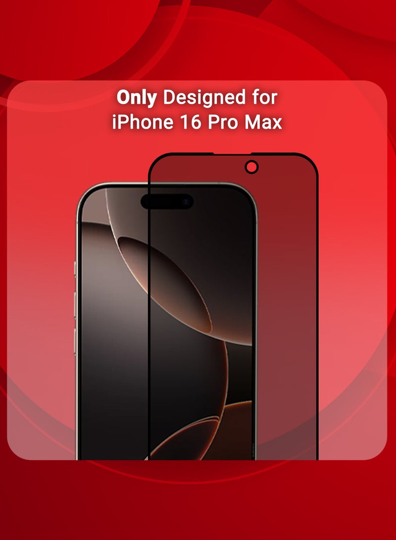 MARGOUN ( for iPhone 16 Pro Max ) 3 Pack, Privacy Screen Protector, Anti Spy Private Tempered Glass Film, Case Friendly 9H Hardness Screen Protector Black  - Image 2