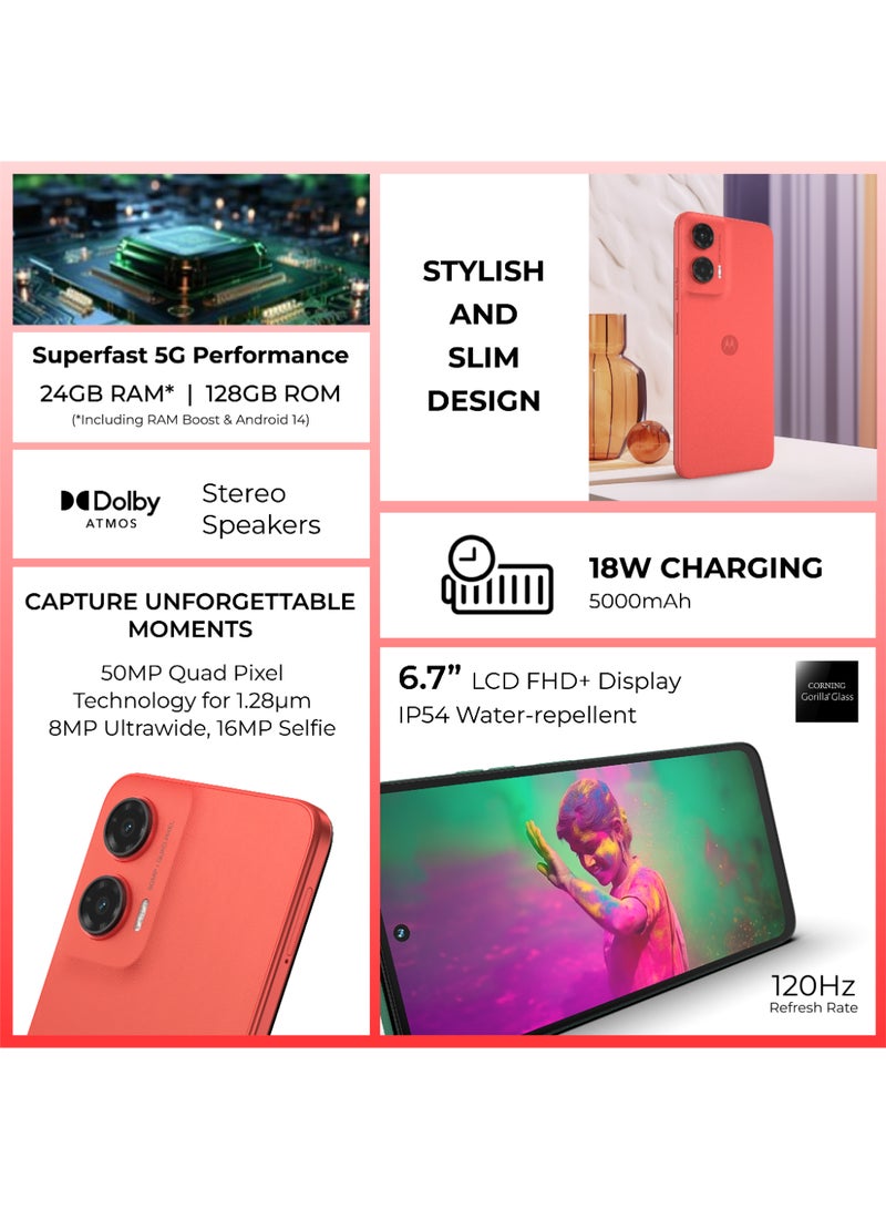 Motorola G35 Dual SIM Guava Red 8GB RAM 128GB 5G With Motorola Bottle - Middle East Version  - Image 3