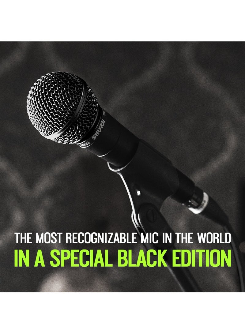Shure Pro XLR Dynamic Microphone - Professional Studio & Live Performance Cardioid Mic for Vocals, Podcasting, and Recording, Special Edition SM58 Edition Black  - Image 4