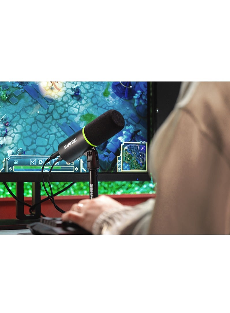 Shure - Gaming Microphone, Dynamic USB PC Mic for Gaming & Streaming - Desktop Stand, Background Noise Cancellation, Tap-to-Mute & 3.5mm Output for Real-Time Headphone Monitoring MV6 Black - Image 1