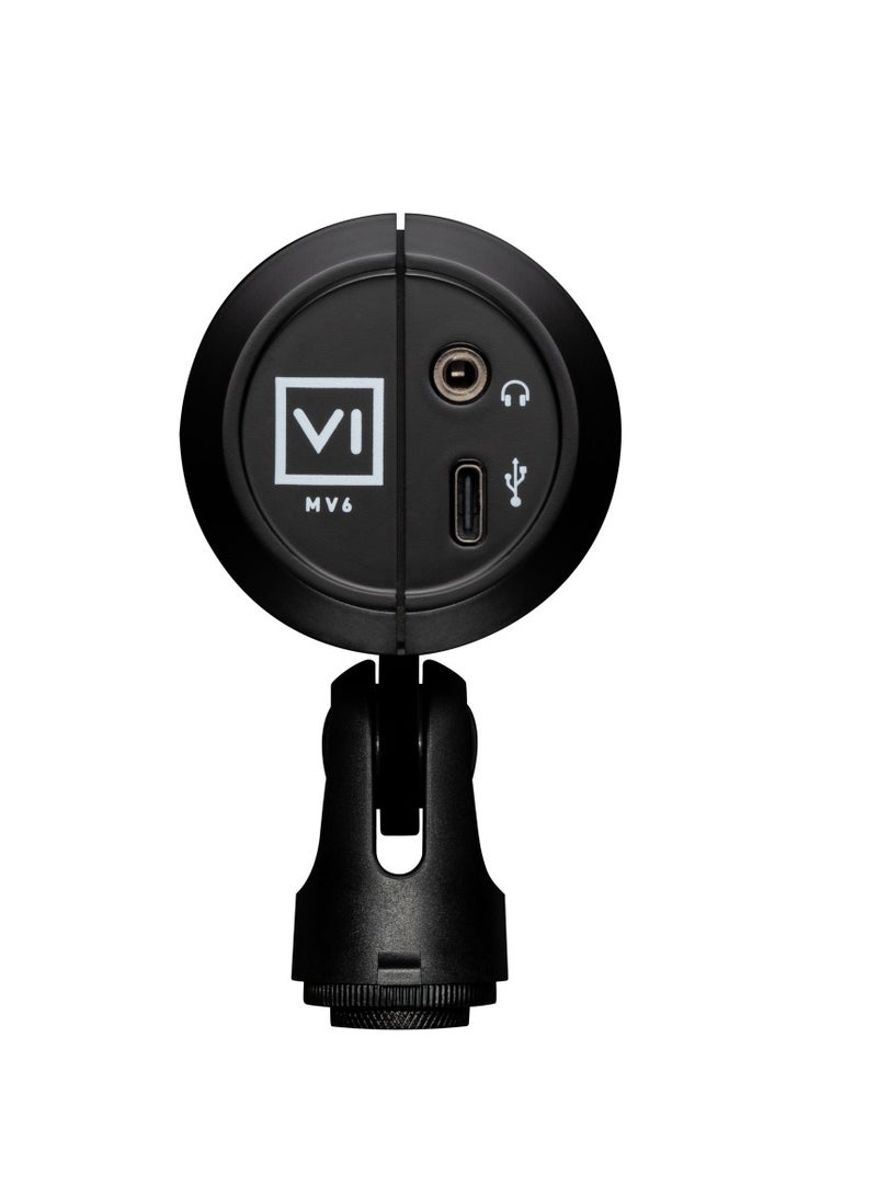 Shure - Gaming Microphone, Dynamic USB PC Mic for Gaming & Streaming - Desktop Stand, Background Noise Cancellation, Tap-to-Mute & 3.5mm Output for Real-Time Headphone Monitoring MV6 Black - Image 1