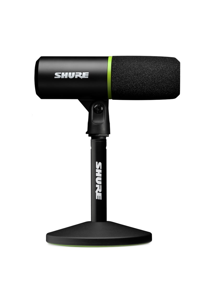 Shure - Gaming Microphone, Dynamic USB PC Mic for Gaming & Streaming - Desktop Stand, Background Noise Cancellation, Tap-to-Mute & 3.5mm Output for Real-Time Headphone Monitoring MV6 Black - Image 1
