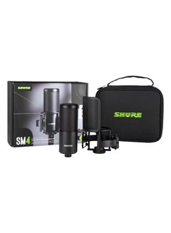 Studio Recording Microphone Kit, XLR Home Studio Condenser Mic with Mix-Ready Audio - All-Metal Construction, Includes Detachable Magnetic Pop Filter & Shock Mount SM4-K-KIT Black