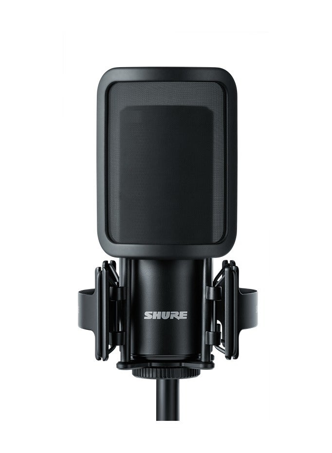 Shure - Studio Recording Microphone Kit, XLR Home Studio Condenser Mic with Mix-Ready Audio - All-Metal Construction, Includes Detachable Magnetic Pop Filter & Shock Mount SM4-K-KIT Black - Image 1