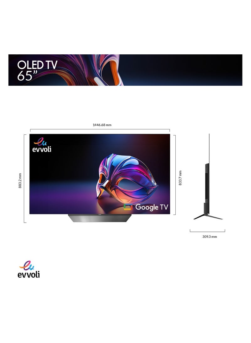 إيفولي 4K UHD OLED 65 Inches Smart TV, Google TV, Dolby Atmos and Dolby Vision 65EV9-OLED Black  - Image 5