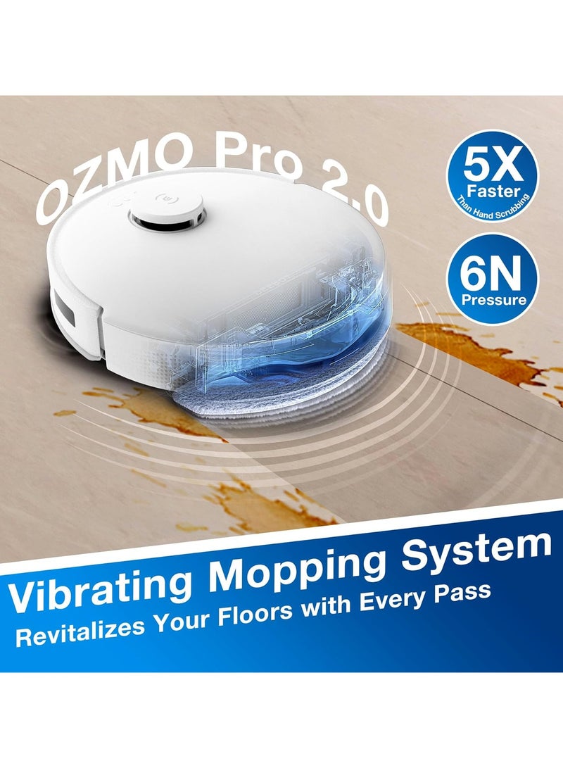 ecovacs 【Upgrade N10 Robotic Vacuum Cleaner, 8000Pa Strongest Suction Robot Cleaner, Anti-Hair Tangle, Deep Sweeping and Mopping, 6400mAh Battery 400 ml 45 W Deebot N20 PRO White  - Image 3