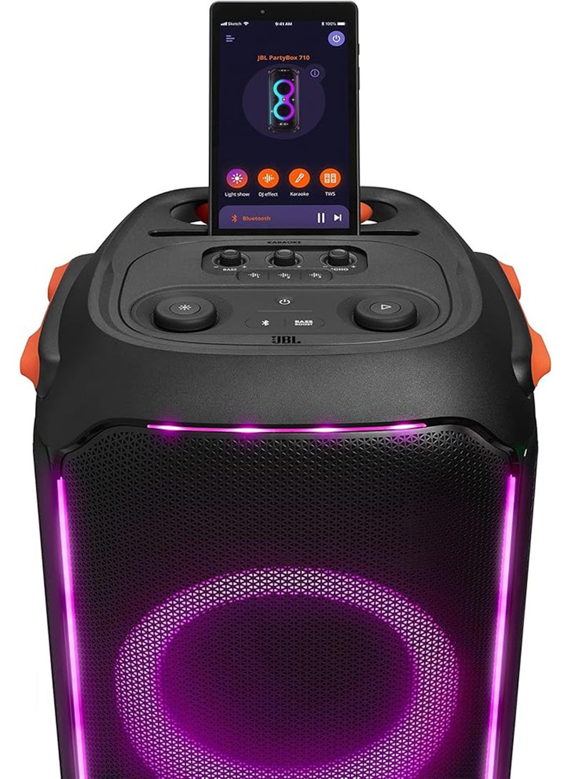 JBL Partybox 710 Portable Party Speaker And Partylight Stick JBLPARTYBOX710EU+JBLPLSTICK Black  - Image 4