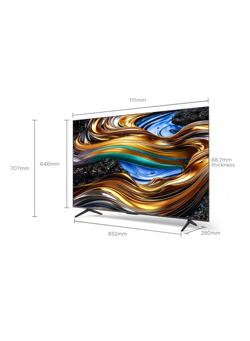 تي سي إل Television 50 Inch Smart TV, Google TV, 4K UHD, 60Hz MEMC, Dolby Vision Atmos, HDR10+, DTS Virtual X, Wide Color Gamut, Slim & Unibody Brushed Titanium (2024) 50P755 Black - Image 3